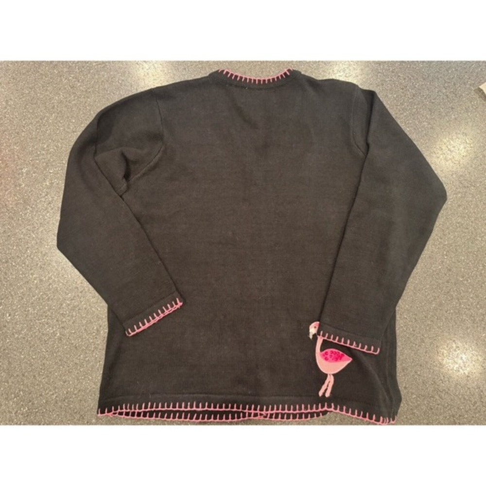 Quacker Factory Flamingo Palm Tree Cardigan Grand… - image 3